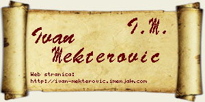 Ivan Mekterović vizit kartica